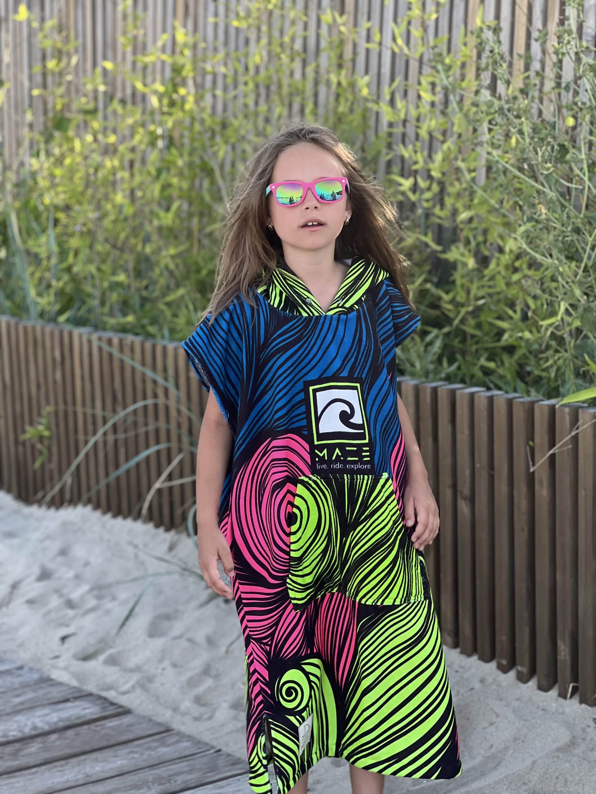 ДЕТСКО ПОНЧО MAZE WAVES PINK